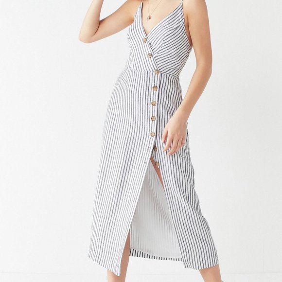 Urban Outfitters Dresses & Skirts - urban outfitters striped v-neck button down dress